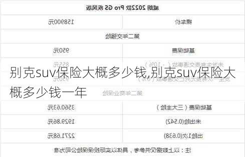 别克suv保险大概多少钱,别克suv保险大概多少钱一年