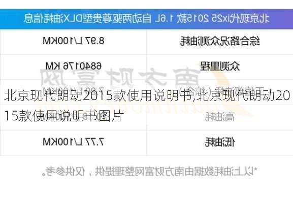 北京现代朗动2015款使用说明书,北京现代朗动2015款使用说明书图片
