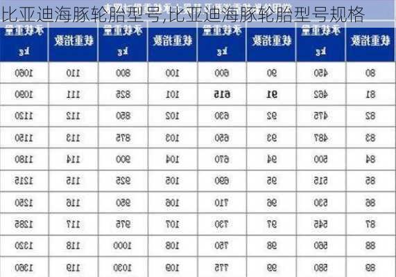 比亚迪海豚轮胎型号,比亚迪海豚轮胎型号规格