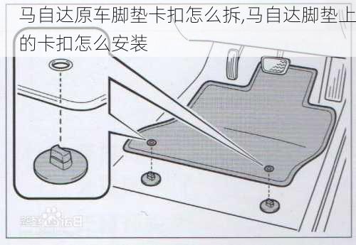 马自达原车脚垫卡扣怎么拆,马自达脚垫上的卡扣怎么安装