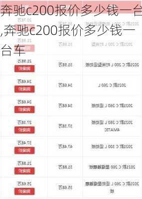 奔驰c200报价多少钱一台,奔驰c200报价多少钱一台车