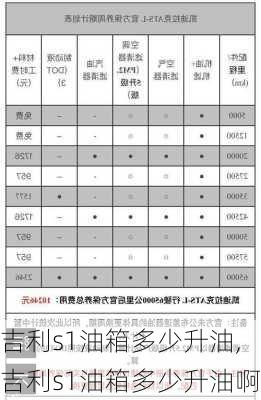 吉利s1油箱多少升油,吉利s1油箱多少升油啊