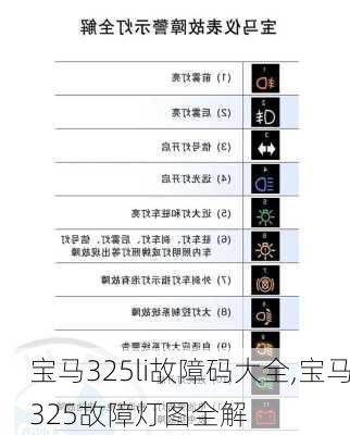 宝马325li故障码大全,宝马325故障灯图全解