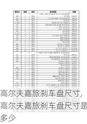 高尔夫嘉旅刹车盘尺寸,高尔夫嘉旅刹车盘尺寸是多少