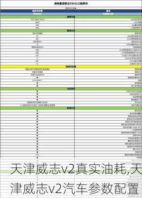 天津威志v2真实油耗,天津威志v2汽车参数配置