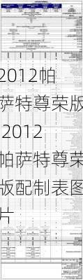 2012帕萨特尊荣版,2012帕萨特尊荣版配制表图片