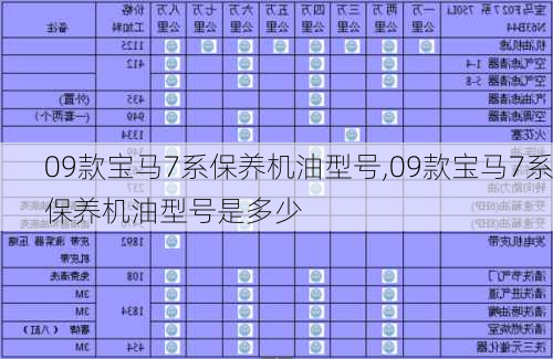 09款宝马7系保养机油型号,09款宝马7系保养机油型号是多少