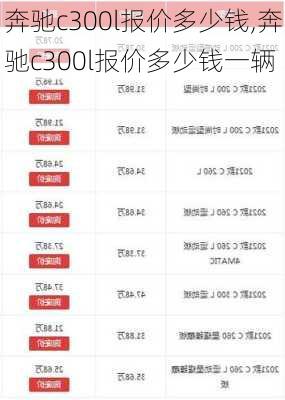 奔驰c300l报价多少钱,奔驰c300l报价多少钱一辆