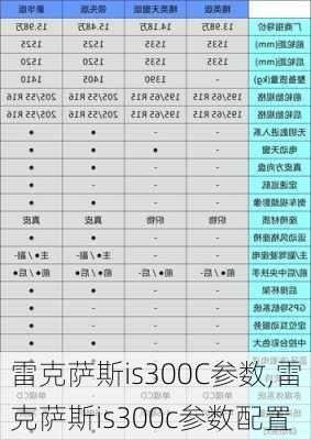 雷克萨斯is300C参数,雷克萨斯is300c参数配置