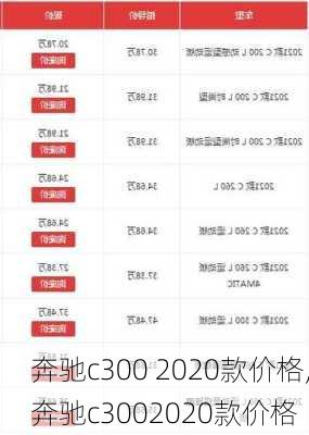 奔驰c300 2020款价格,奔驰c3002020款价格