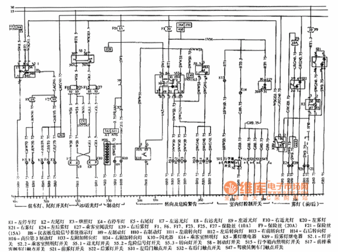 赛欧3电路开关盒图解,赛欧3线路图