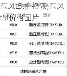 东风t5l价格表,东风t5l价格图片