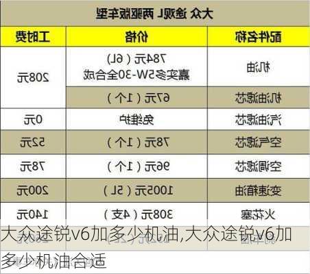 大众途锐v6加多少机油,大众途锐v6加多少机油合适