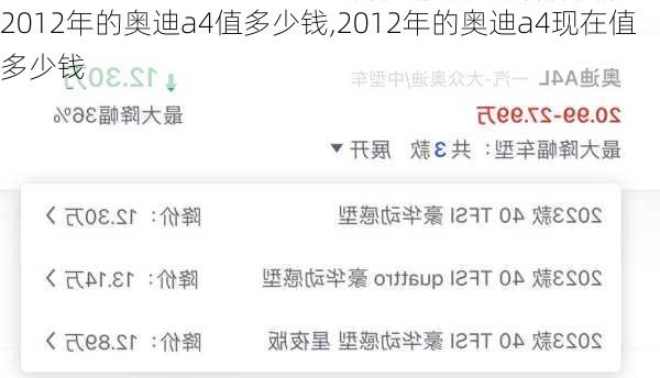 2012年的奥迪a4值多少钱,2012年的奥迪a4现在值多少钱