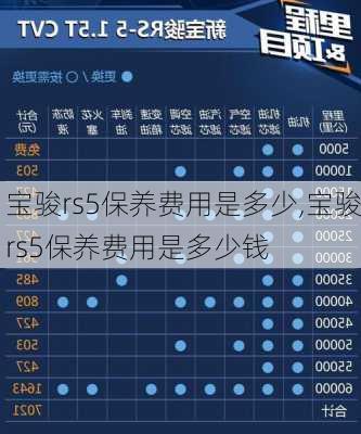 宝骏rs5保养费用是多少,宝骏rs5保养费用是多少钱