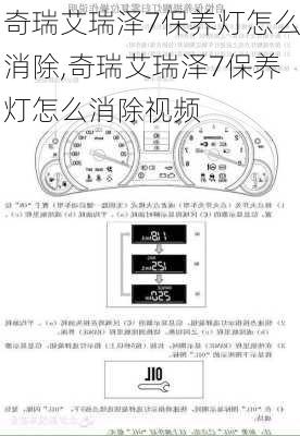 奇瑞艾瑞泽7保养灯怎么消除,奇瑞艾瑞泽7保养灯怎么消除视频