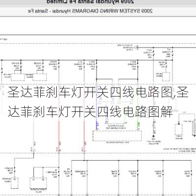 圣达菲刹车灯开关四线电路图,圣达菲刹车灯开关四线电路图解