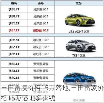 丰田雷凌价格15万落地,丰田雷凌价格15万落地多少钱