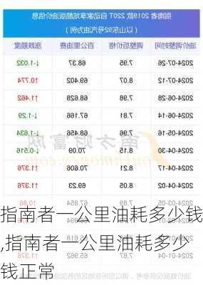 指南者一公里油耗多少钱,指南者一公里油耗多少钱正常