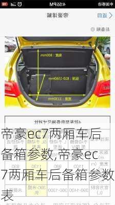 帝豪ec7两厢车后备箱参数,帝豪ec7两厢车后备箱参数表