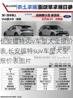 长安福特suv车型大全报价表,长安福特suv车型大全报价表图片