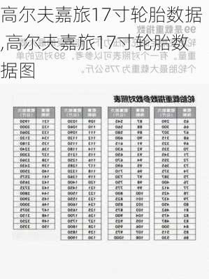 高尔夫嘉旅17寸轮胎数据,高尔夫嘉旅17寸轮胎数据图